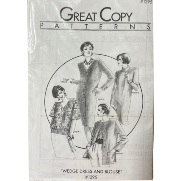 Vintage Great Copy Patterns - Wedge Dress & Tunic Blouse Pattern - Size XS-5XL - Picture 1 of 2